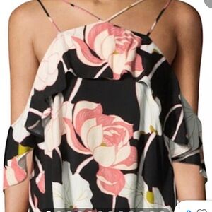 Cupcakes and Cashmire cold shoulder floral top